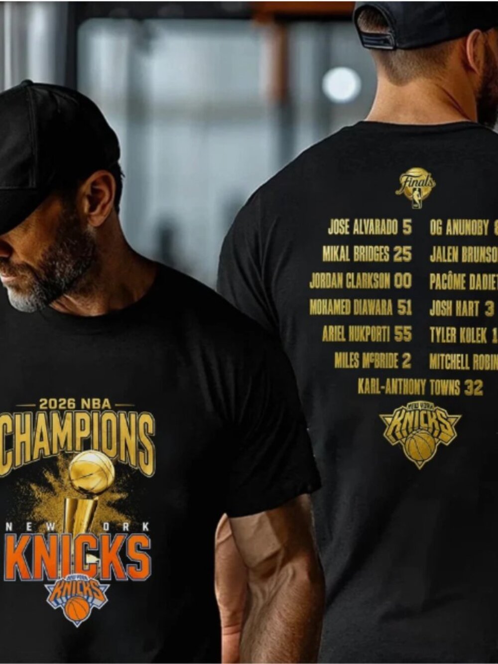 New York Knicks 2026 NBA Champions Roster Black T-Shirt
